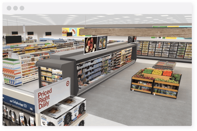 Virtual reality Target grocery store area