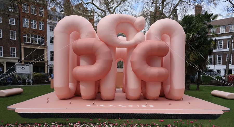 Coach public inflatable art installation in Soho Square, London UK