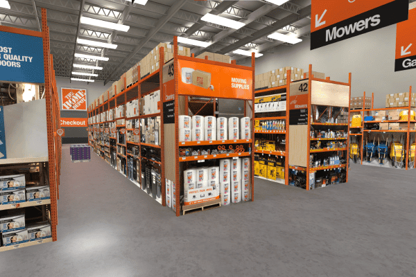 3D immersive virtual reality Home Depot store