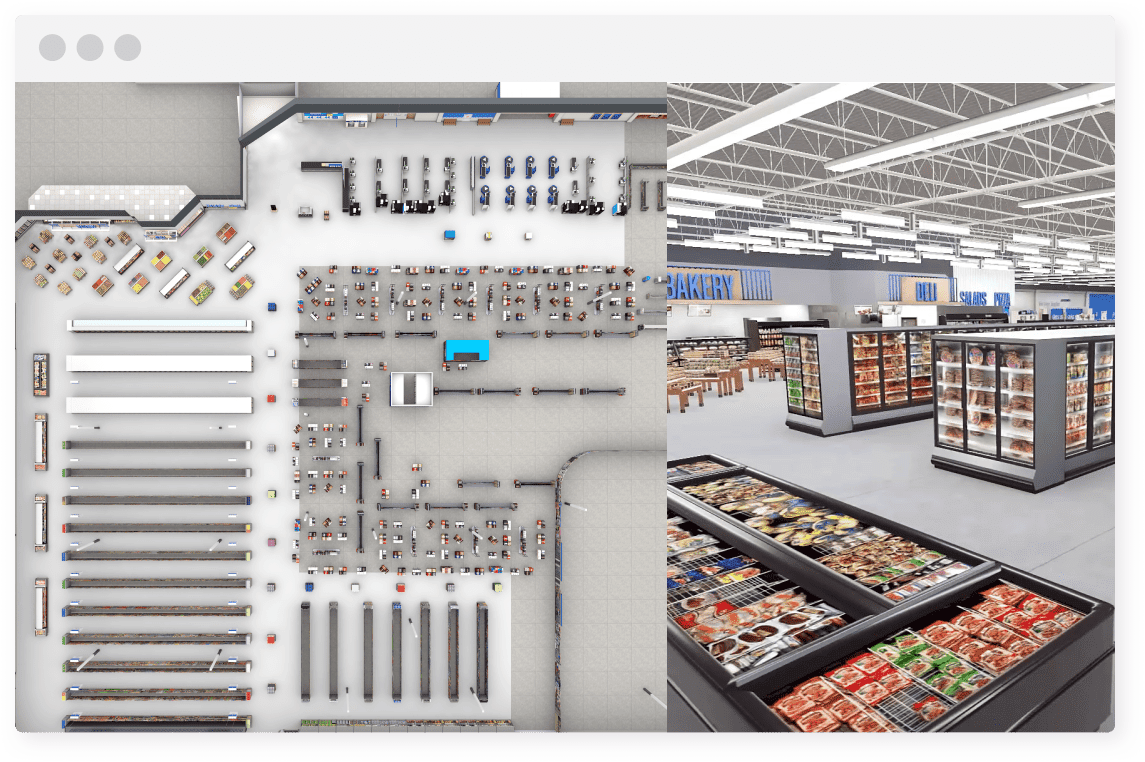 Walmart store floor planning in virtual reality