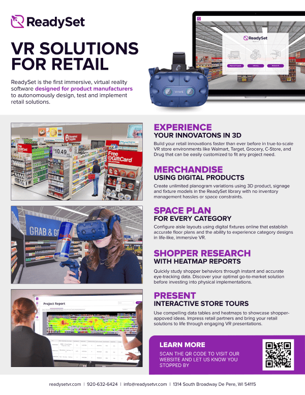 ReadySet VR Solutions for Retail One-pager for CPGs