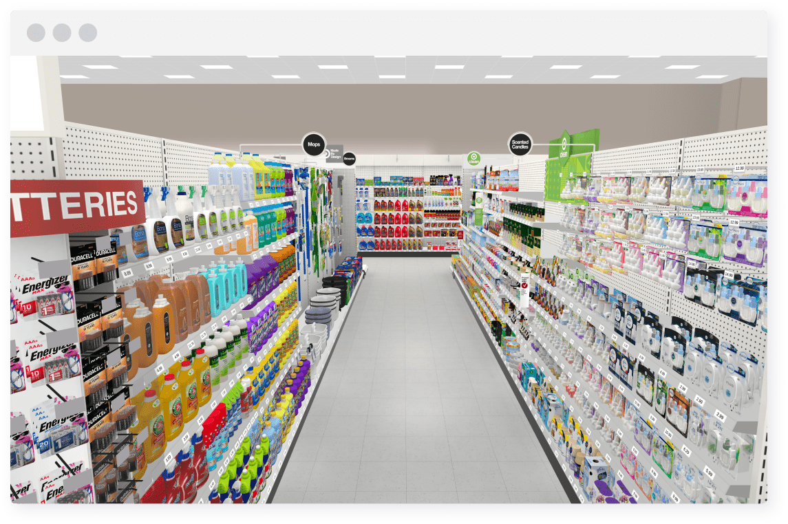 3D merchandising of Target store aisle visualization in ReadySet planogram software