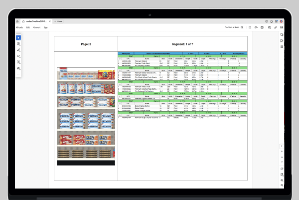 ReadySet planogram software pdf store planning shelf placement export