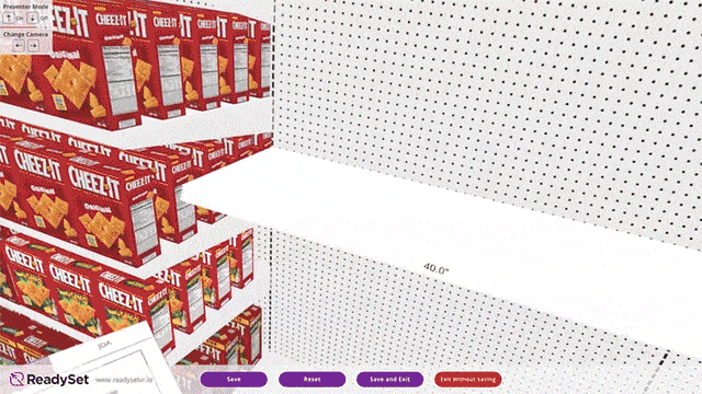 ReadySet 3D planogram build in virtual reality