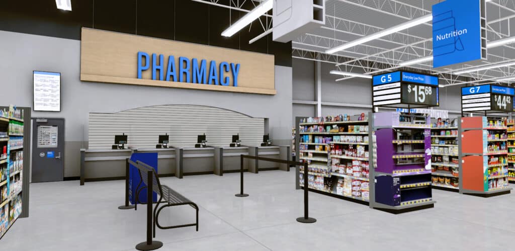 3D Virtual Reality Walmart Pharmacy area